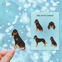 Load image into Gallery viewer, Black and Tan Coonhound Vinyl Sticker Set
